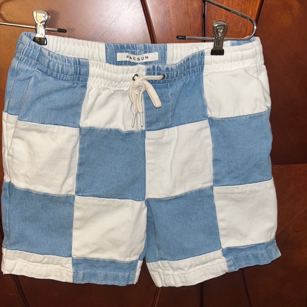 PacSun Men's Blue and White Shorts size S